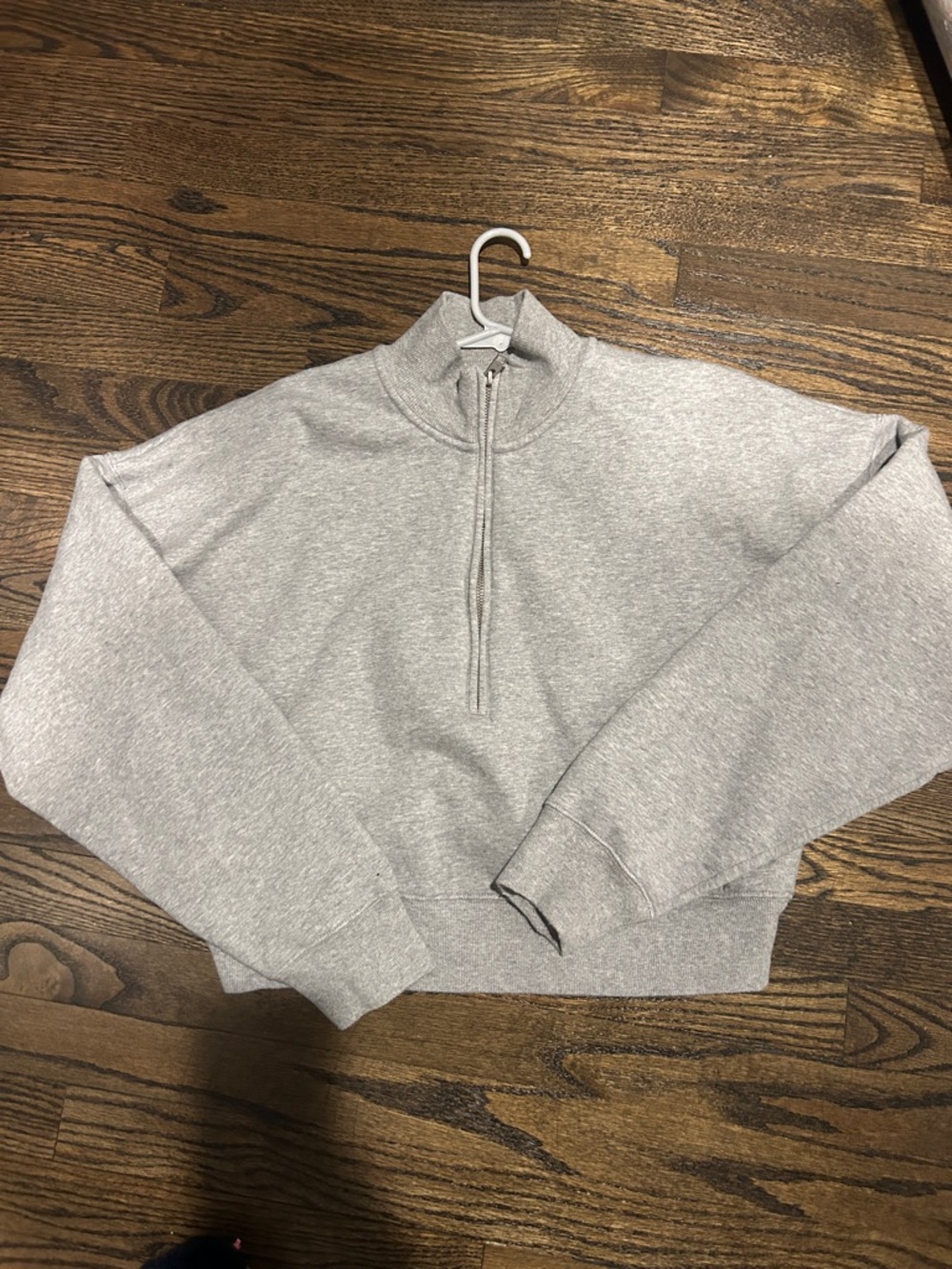 Wilfred Light Gray Half-Zip Sweater
